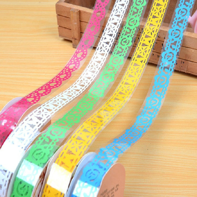 3 PCS Lace Sticky Paper Adhesive Tape Sticker Scrapbooking Decoration Color Random Delivery