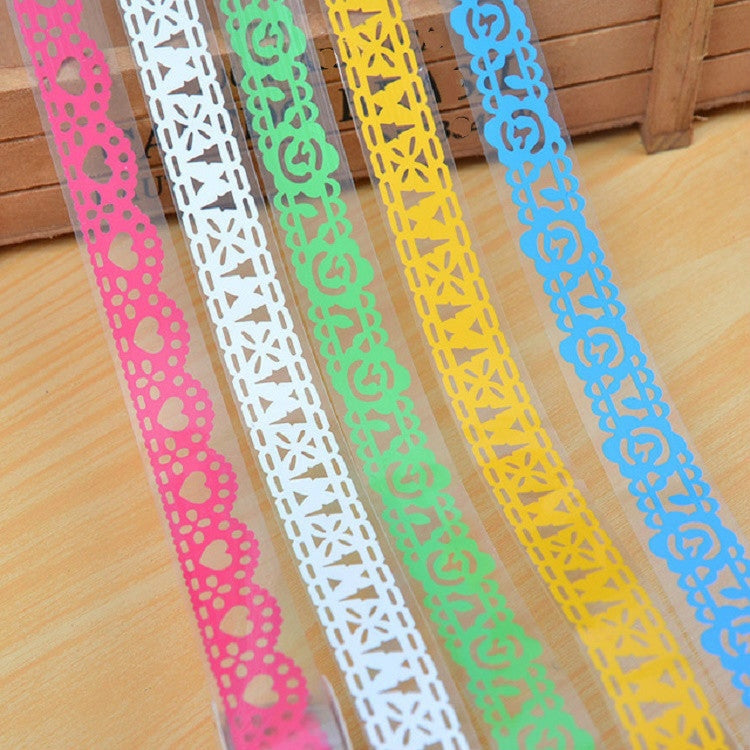 3 PCS Lace Sticky Paper Adhesive Tape Sticker Scrapbooking Decoration Color Random Delivery