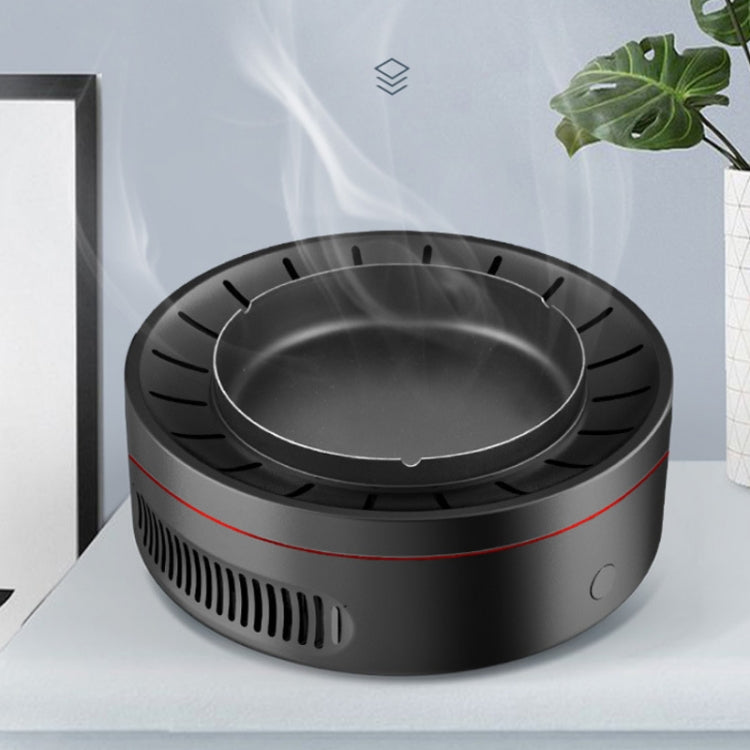 Multifunctional Ashtray Negative Ion Intelligent Air Purifier PM2.5 Home Car Smart Air Freshener Air Cleaner(Black)