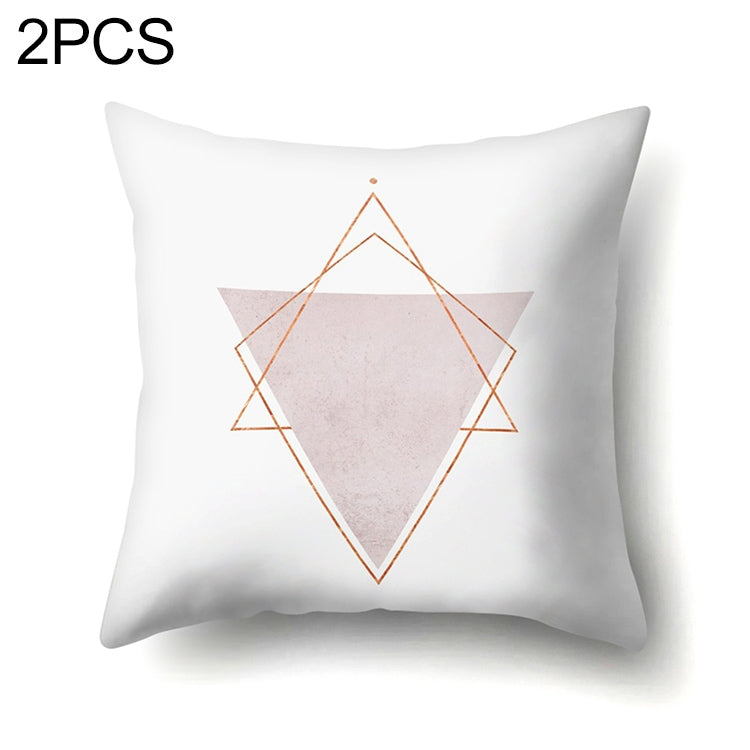 2 PCS Pink Geometric Pillow Case Waist Square 45cm*45cm Decorative Pillowcases Patterned graphic pillowcase