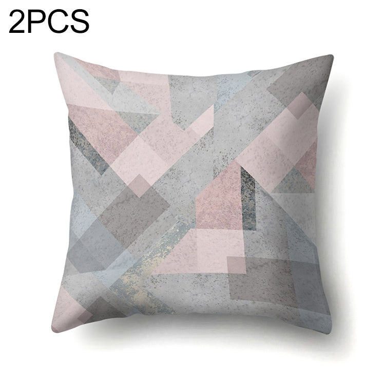 2 PCS Pink Geometric Pillow Case Waist Square 45cm*45cm Decorative Pillowcases Patterned graphic pillowcase