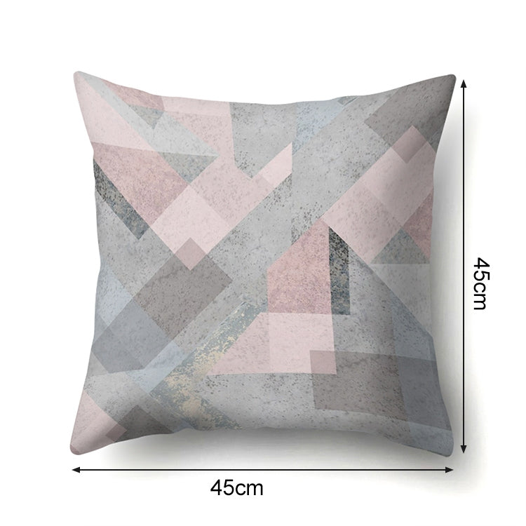 2 PCS Pink Geometric Pillow Case Waist Square 45cm*45cm Decorative Pillowcases Patterned graphic pillowcase