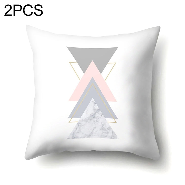 2 PCS Pink Geometric Pillow Case Waist Square 45cm*45cm Decorative Pillowcases Patterned graphic pillowcase