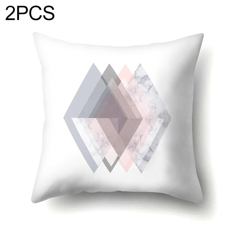 2 PCS Pink Geometric Pillow Case Waist Square 45cm*45cm Decorative Pillowcases Patterned graphic pillowcase