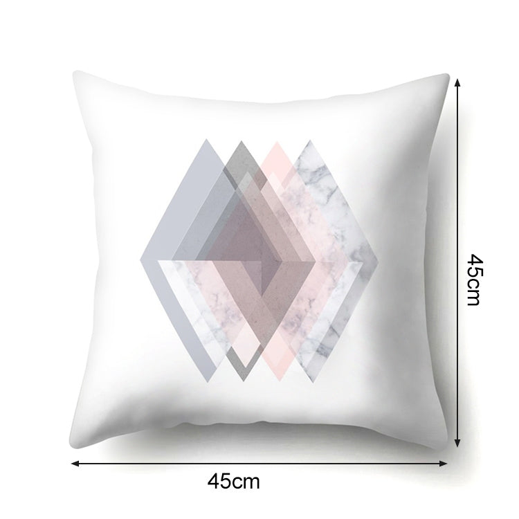 2 PCS Pink Geometric Pillow Case Waist Square 45cm*45cm Decorative Pillowcases Patterned graphic pillowcase