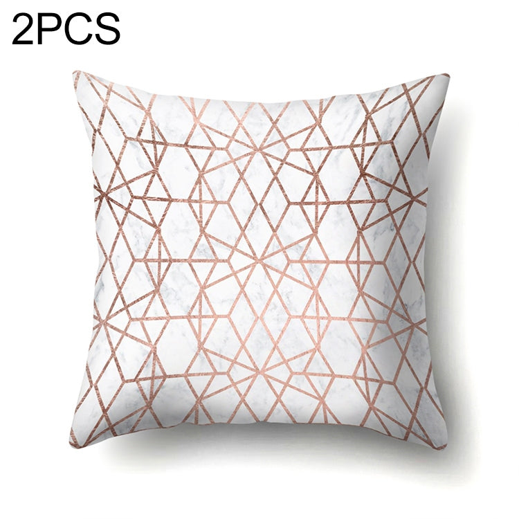 2 PCS Pink Geometric Pillow Case Waist Square 45cm*45cm Decorative Pillowcases Patterned graphic pillowcase