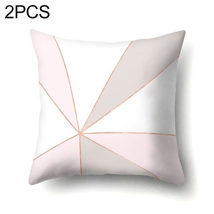 2 PCS Pink Geometric Pillow Case Waist Square 45cm*45cm Decorative Pillowcases Patterned graphic pillowcase