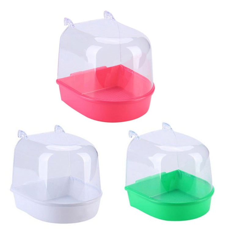 Parrot Bird Bathtub Pet Standing Bin Wash Space Parrot Bathing Supplies(White)