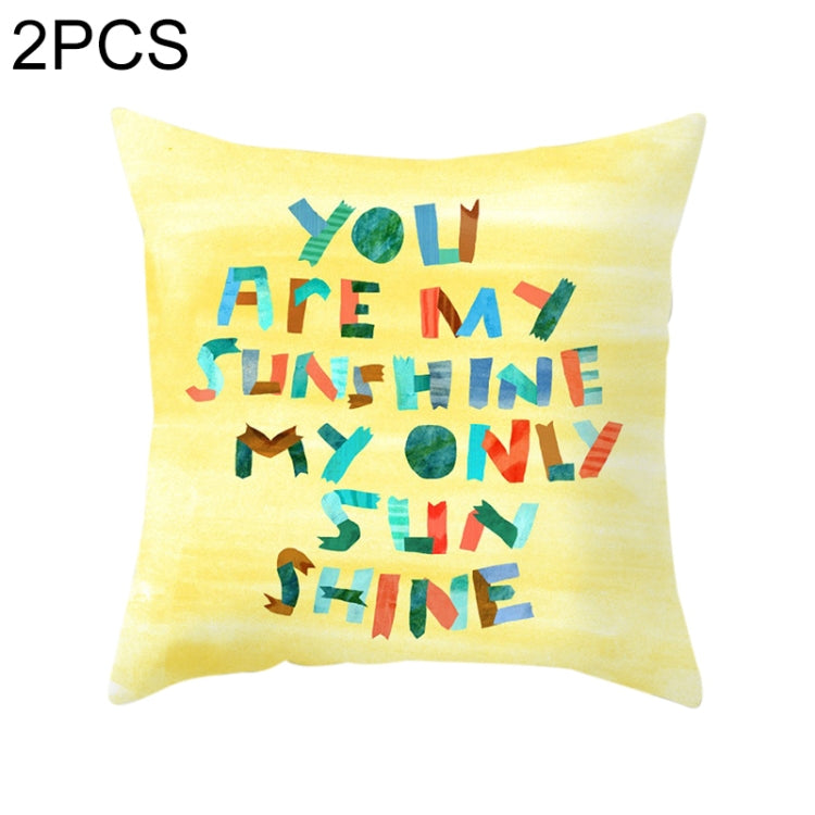 2 PCS 45x45cm Yellow Striped Pillowcase Geometric Throw Cushion Pillow Cover Printing Cushion Pillow Case Bedroom Office