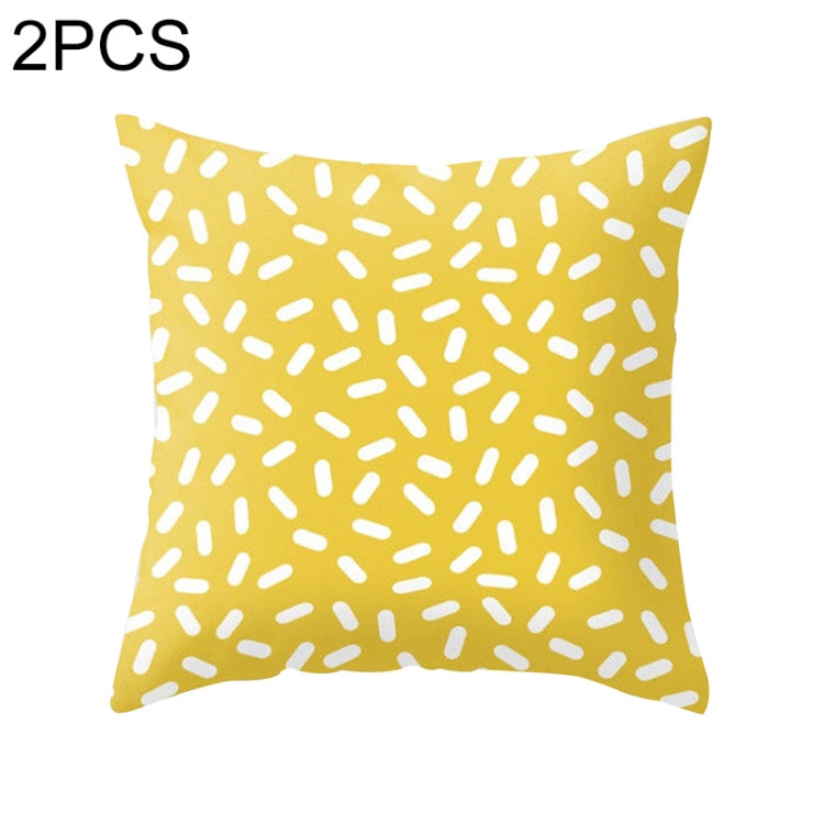 2 PCS 45x45cm Yellow Striped Pillowcase Geometric Throw Cushion Pillow Cover Printing Cushion Pillow Case Bedroom Office
