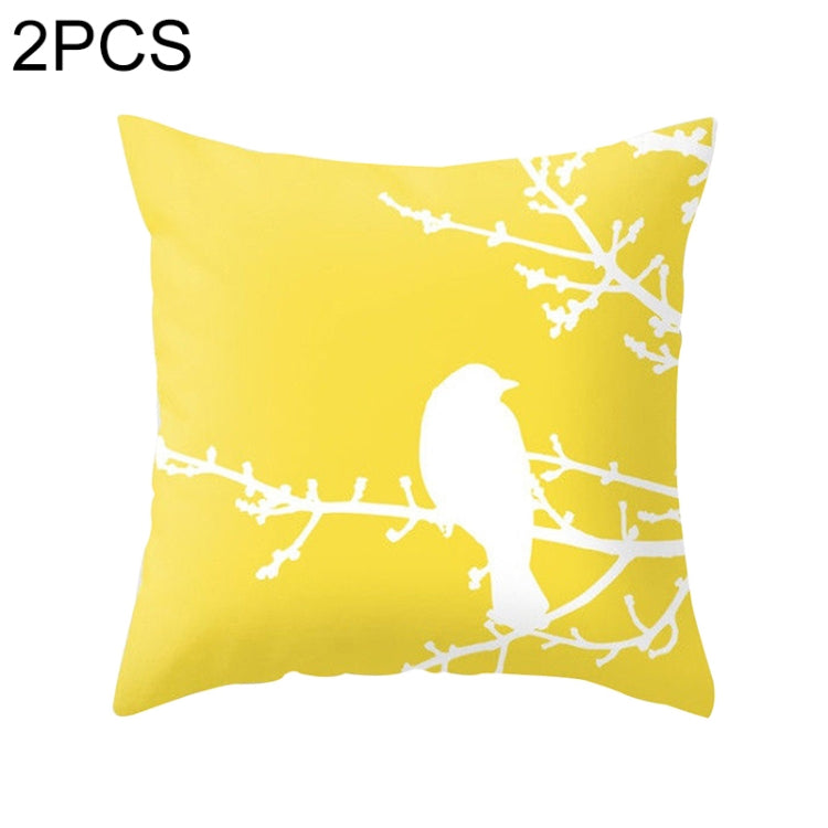2 PCS 45x45cm Yellow Striped Pillowcase Geometric Throw Cushion Pillow Cover Printing Cushion Pillow Case Bedroom Office