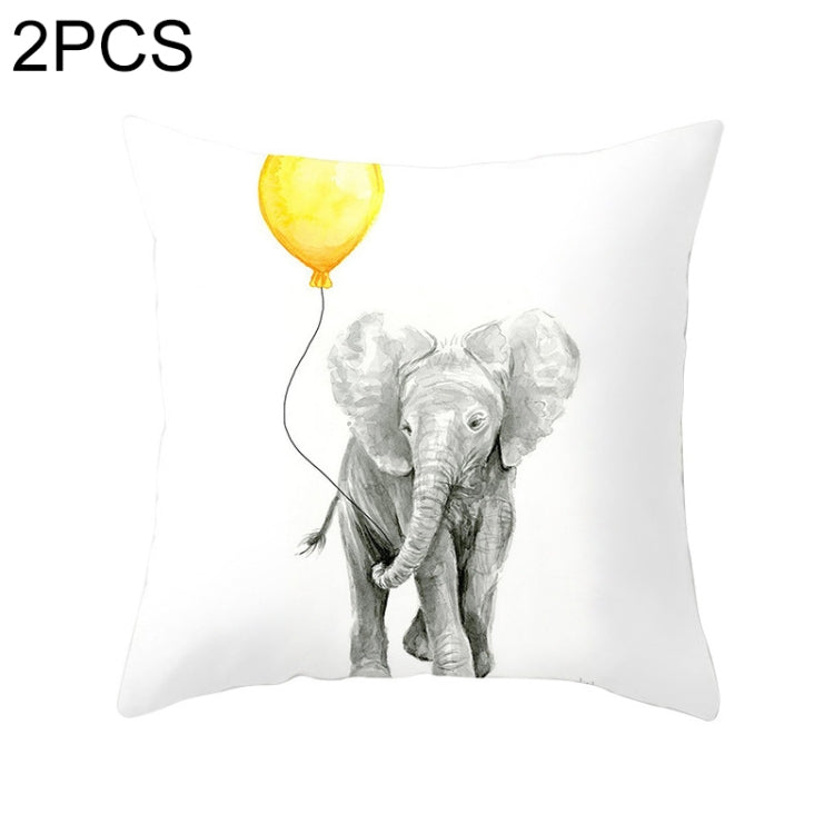 2 PCS 45x45cm Yellow Striped Pillowcase Geometric Throw Cushion Pillow Cover Printing Cushion Pillow Case Bedroom Office