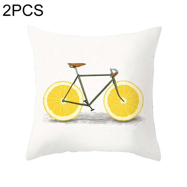 2 PCS 45x45cm Yellow Striped Pillowcase Geometric Throw Cushion Pillow Cover Printing Cushion Pillow Case Bedroom Office