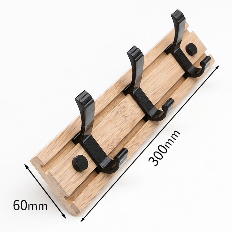 Fashion Wooden Free Punching Hook Coat Rack Hanger Hook for Bedroom Living Room or Wardrobe, Size:3 Hooks