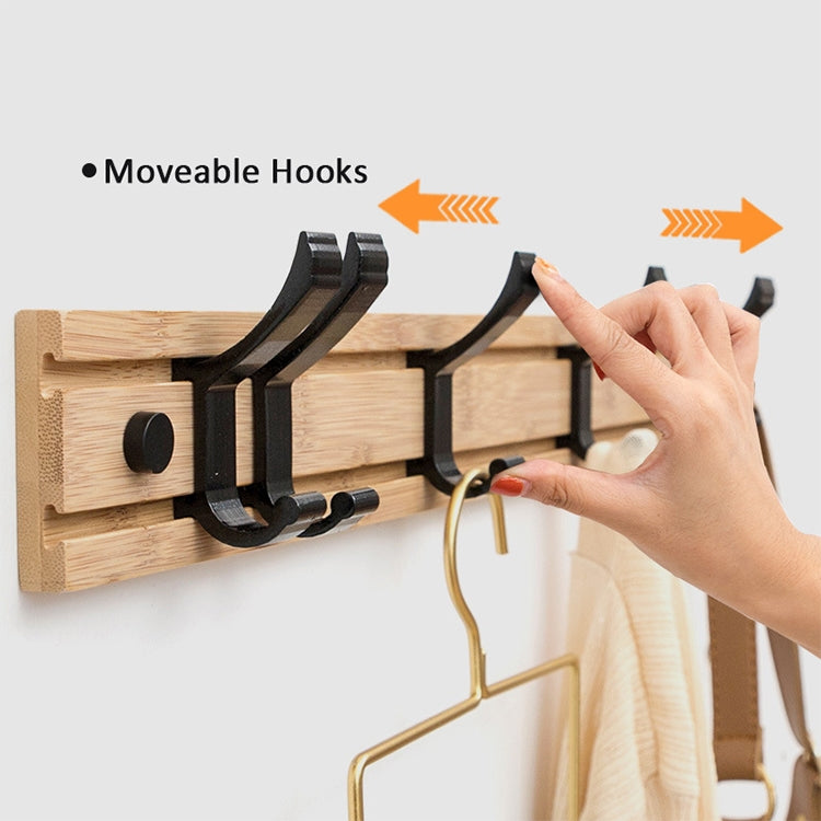 Fashion Wooden Free Punching Hook Coat Rack Hanger Hook for Bedroom Living Room or Wardrobe, Size:3 Hooks
