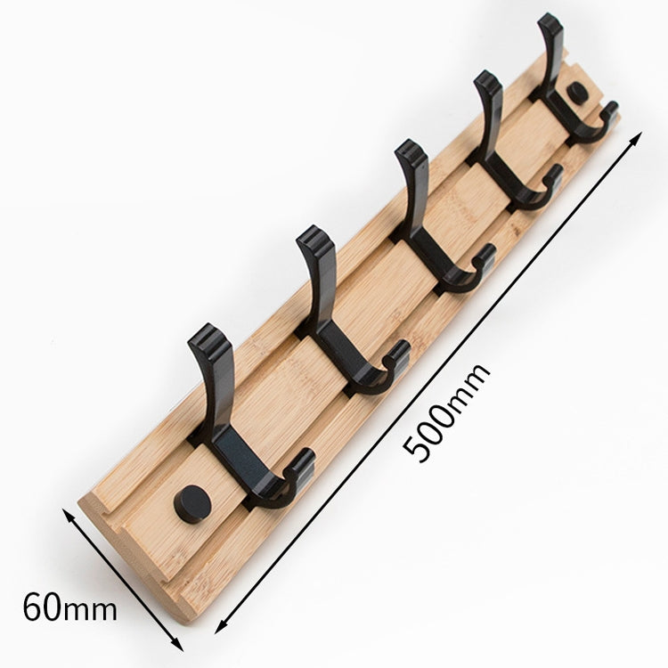 Fashion Wooden Free Punching Hook Coat Rack Hanger Hook for Bedroom Living Room or Wardrobe, Size:5 Hooks