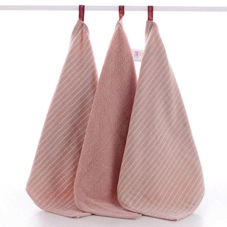3 PCS Striped Microfiber Square Face Towels Absorbent(Pink)
