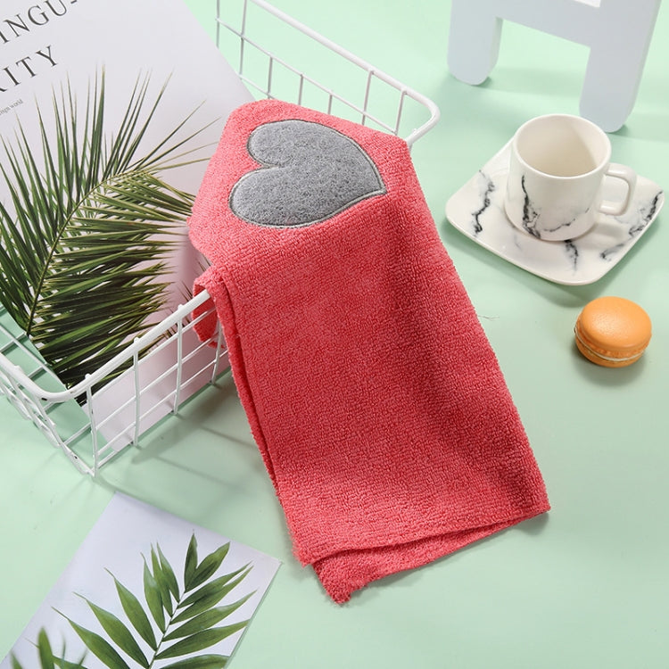 Kitchen Cute Love Heart Pattern Soft Hand Towel Cleaning Dish Microfiber Wipe Table Cloth