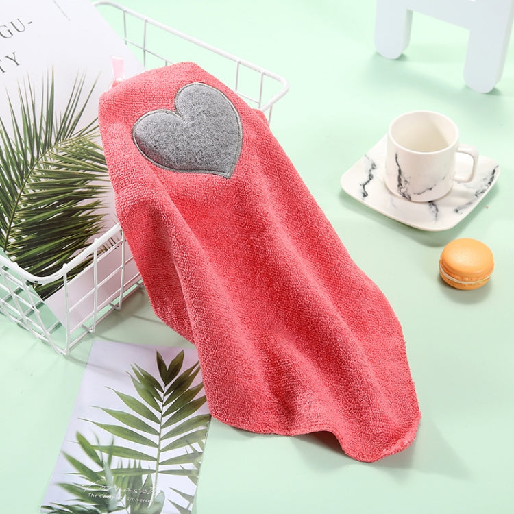 Kitchen Cute Love Heart Pattern Soft Hand Towel Cleaning Dish Microfiber Wipe Table Cloth