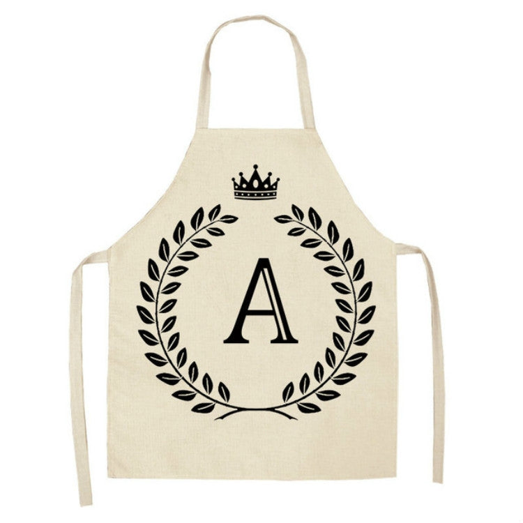 Creative Cotton Linen Sleeveless Letter Apron, Size:47x38cm