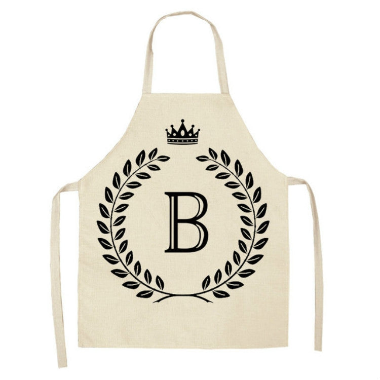 Creative Cotton Linen Sleeveless Letter Apron, Size:47x38cm