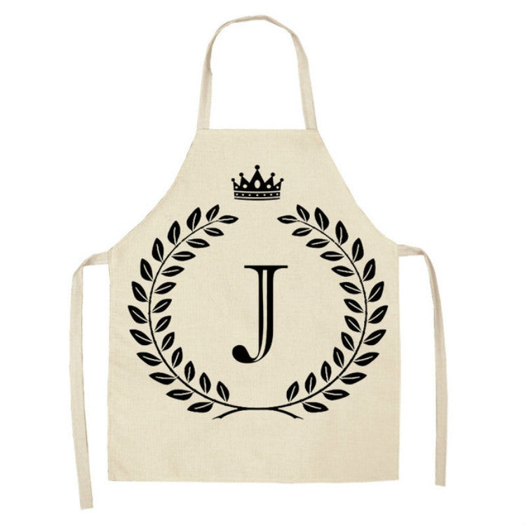 Creative Cotton Linen Sleeveless Letter Apron, Size:47x38cm