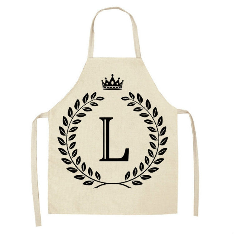 Creative Cotton Linen Sleeveless Letter Apron, Size:47x38cm