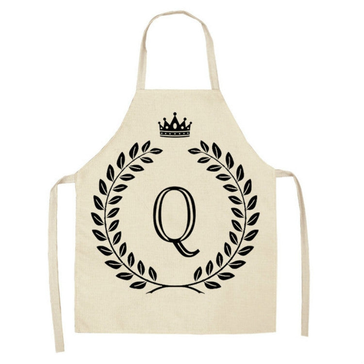 Creative Cotton Linen Sleeveless Letter Apron, Size:47x38cm