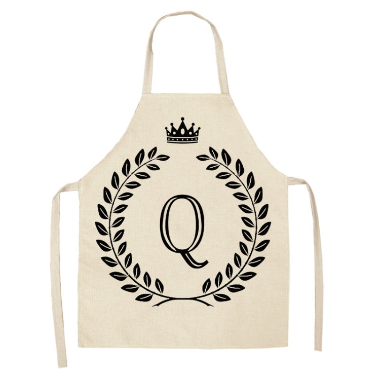 Creative Cotton Linen Sleeveless Letter Apron, Size:47x38cm