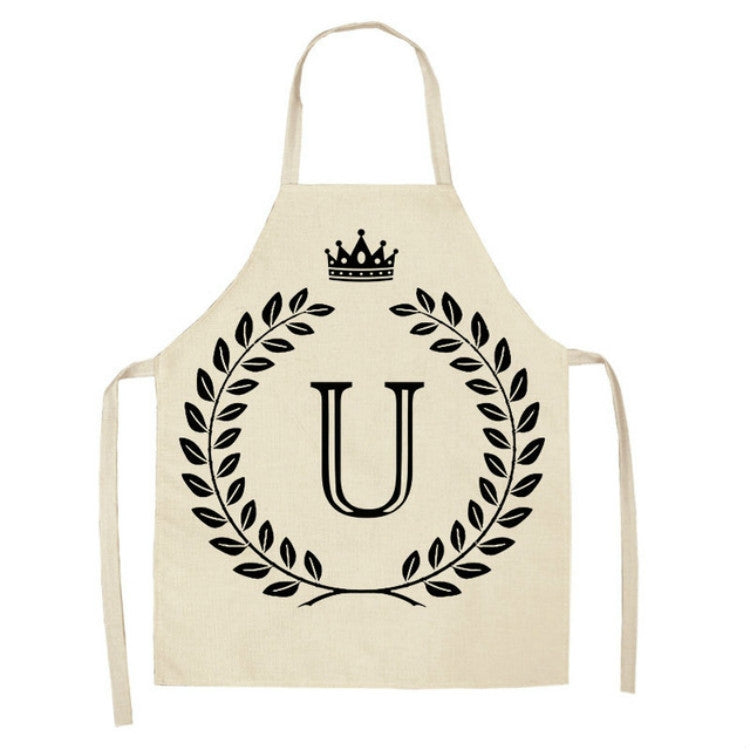 Creative Cotton Linen Sleeveless Letter Apron, Size:47x38cm
