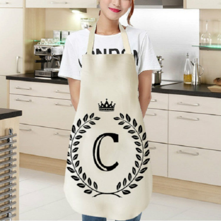 Creative Cotton Linen Sleeveless Letter Apron, Size:68x55cm