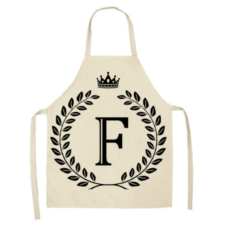 Creative Cotton Linen Sleeveless Letter Apron, Size:68x55cm