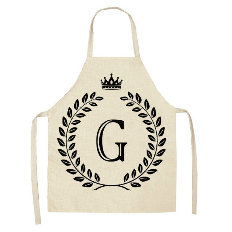 Creative Cotton Linen Sleeveless Letter Apron, Size:68x55cm