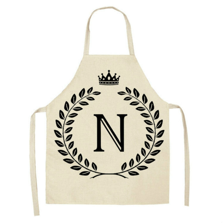 Creative Cotton Linen Sleeveless Letter Apron, Size:68x55cm