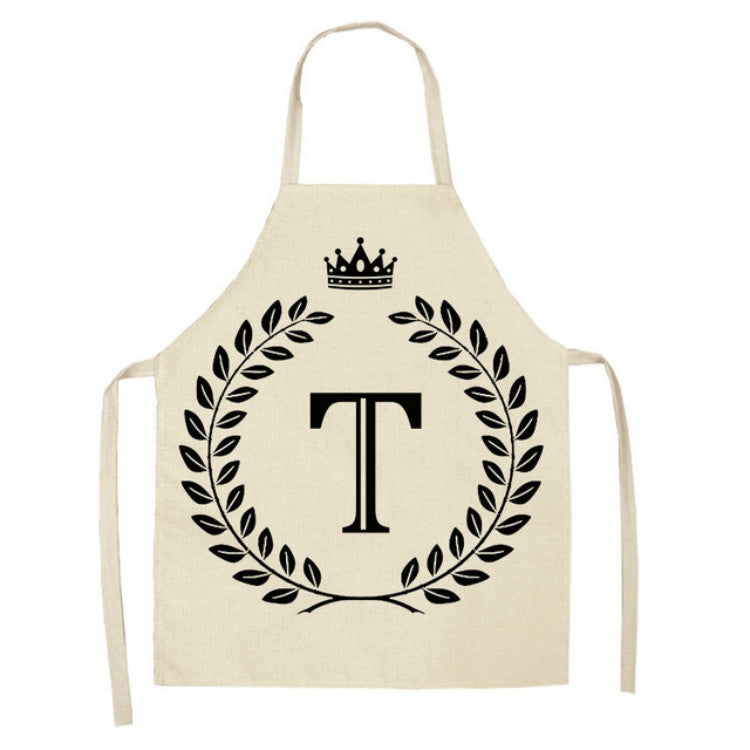Creative Cotton Linen Sleeveless Letter Apron, Size:68x55cm