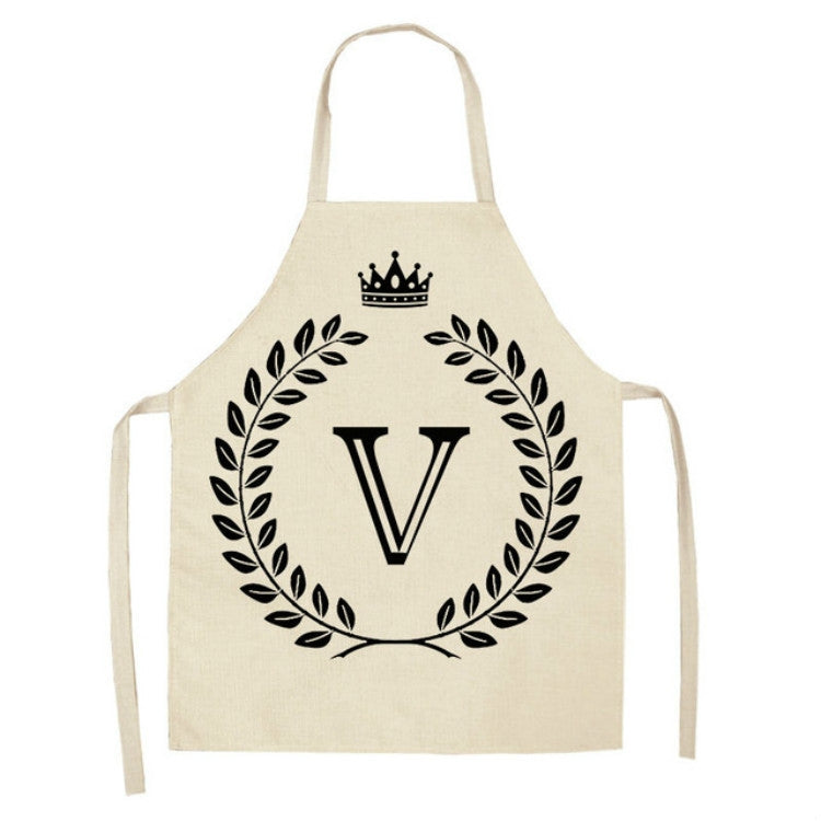 Creative Cotton Linen Sleeveless Letter Apron, Size:68x55cm