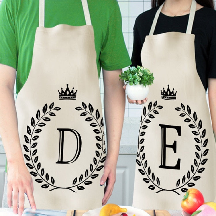 Creative Cotton Linen Sleeveless Letter Apron, Size:68x55cm