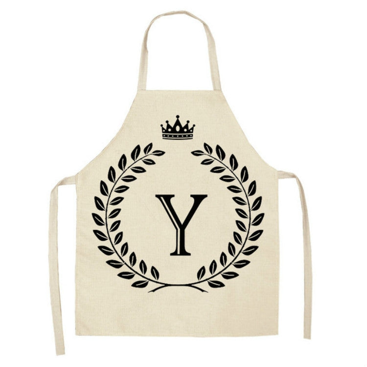 Creative Cotton Linen Sleeveless Letter Apron, Size:68x55cm