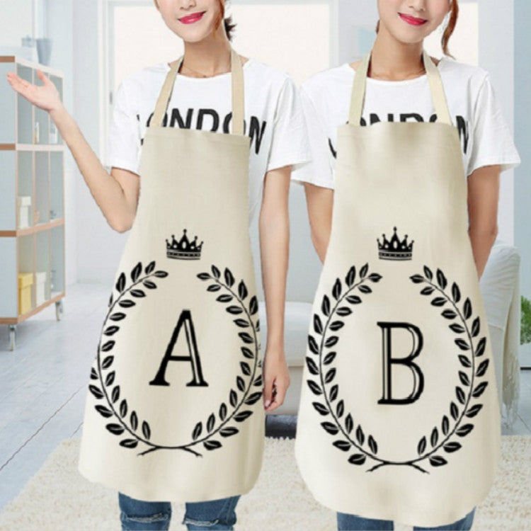 Creative Cotton Linen Sleeveless Letter Apron, Size:68x55cm