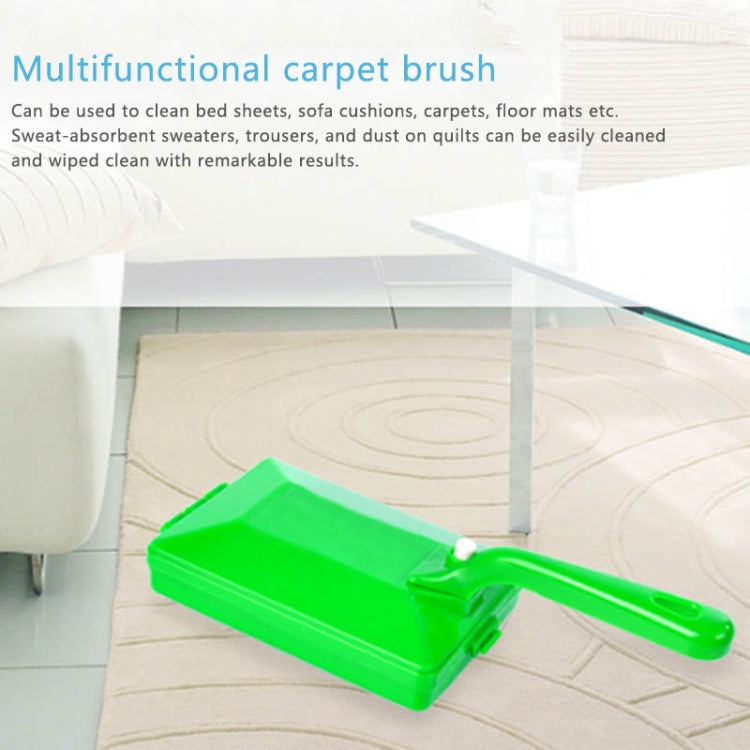 Handheld Double Roller Style Brush Carpet Cleaning Brush Sweeper Crumb Remove Hair Brushes, Random Color Delivery