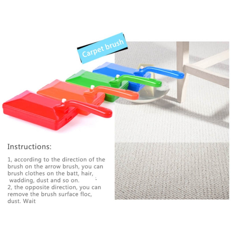Handheld Double Roller Style Brush Carpet Cleaning Brush Sweeper Crumb Remove Hair Brushes, Random Color Delivery