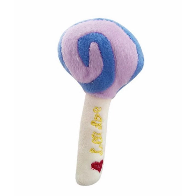 WJ009400 Dog Chew Squeaky Plush Lollipop Design Pet Toys(Random Color Delivery)