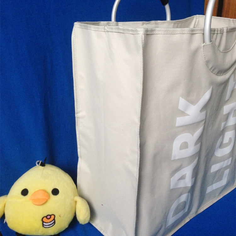 Single Grid Portable Dual Layers Oxford Dirty Cloth Basket Large Waterproof Clothes Laundry Bag