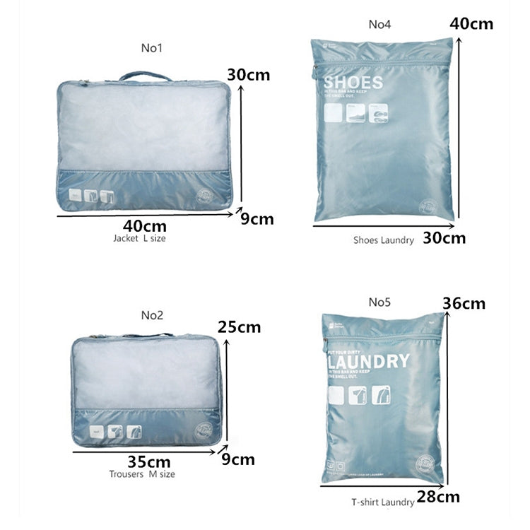 7 in 1 Packing Cube Travel Storage Bags Unisex Portable Large Capacity Clothing Cosmetics Sorting Pouch Organizer