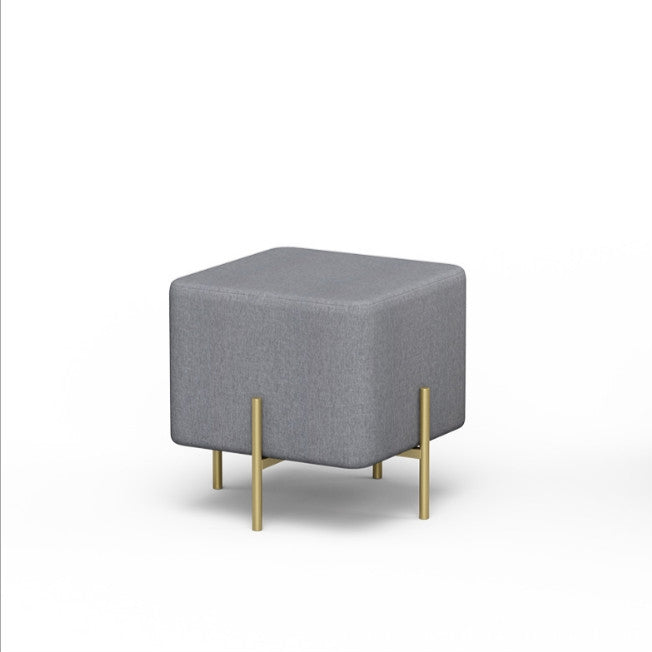 Nordic Home Fabric Metal Shoe Bench Simple Creative Square Small Stool Sofa Bench