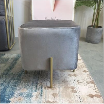 Nordic Home Fabric Metal Shoe Bench Simple Creative Square Small Stool Sofa Bench
