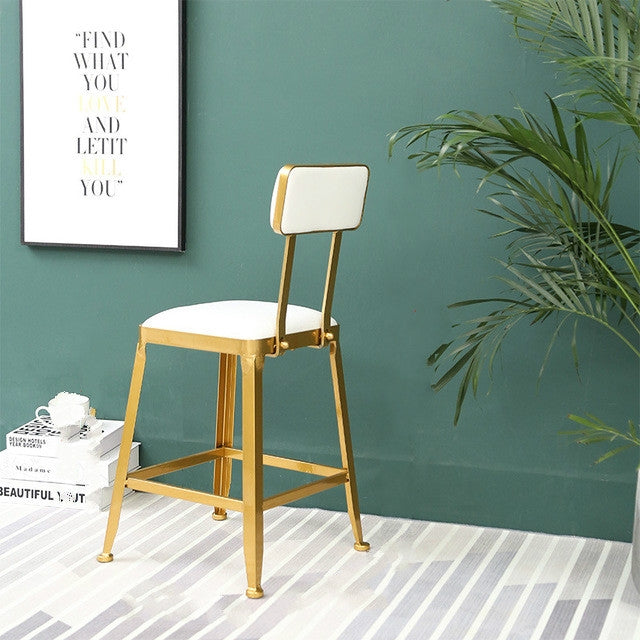 Nordic light Luxury Bar Chair Coffee Restaurant Leisure Back High Stool