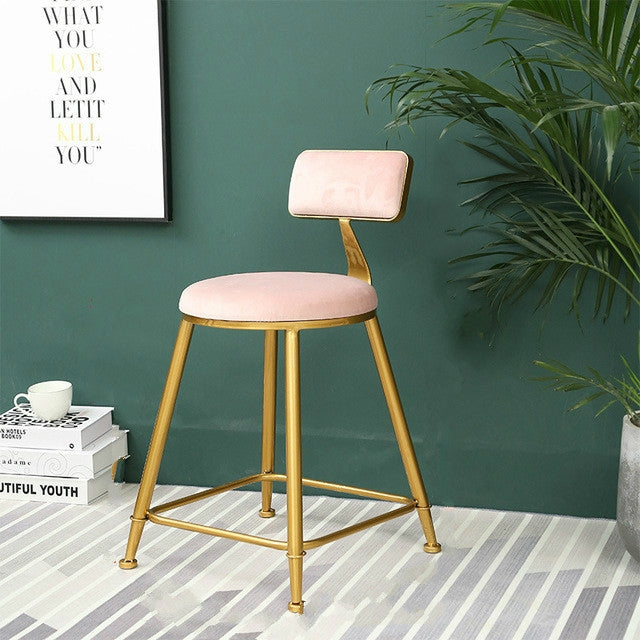 Nordic light Luxury Bar Chair Coffee Restaurant Leisure Back High Stool