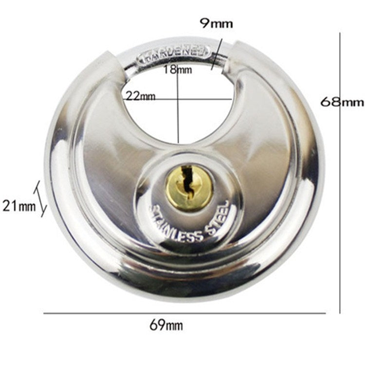 70mm Stainless Steel Round Lock Warehouse Door Lock Chain Lock Bicycle Anti-theft Lock