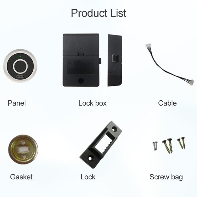 F050 Semiconductor Fingerprint Cabinet Lock Zinc Alloy Drawer Lock Smart Furniture Lock